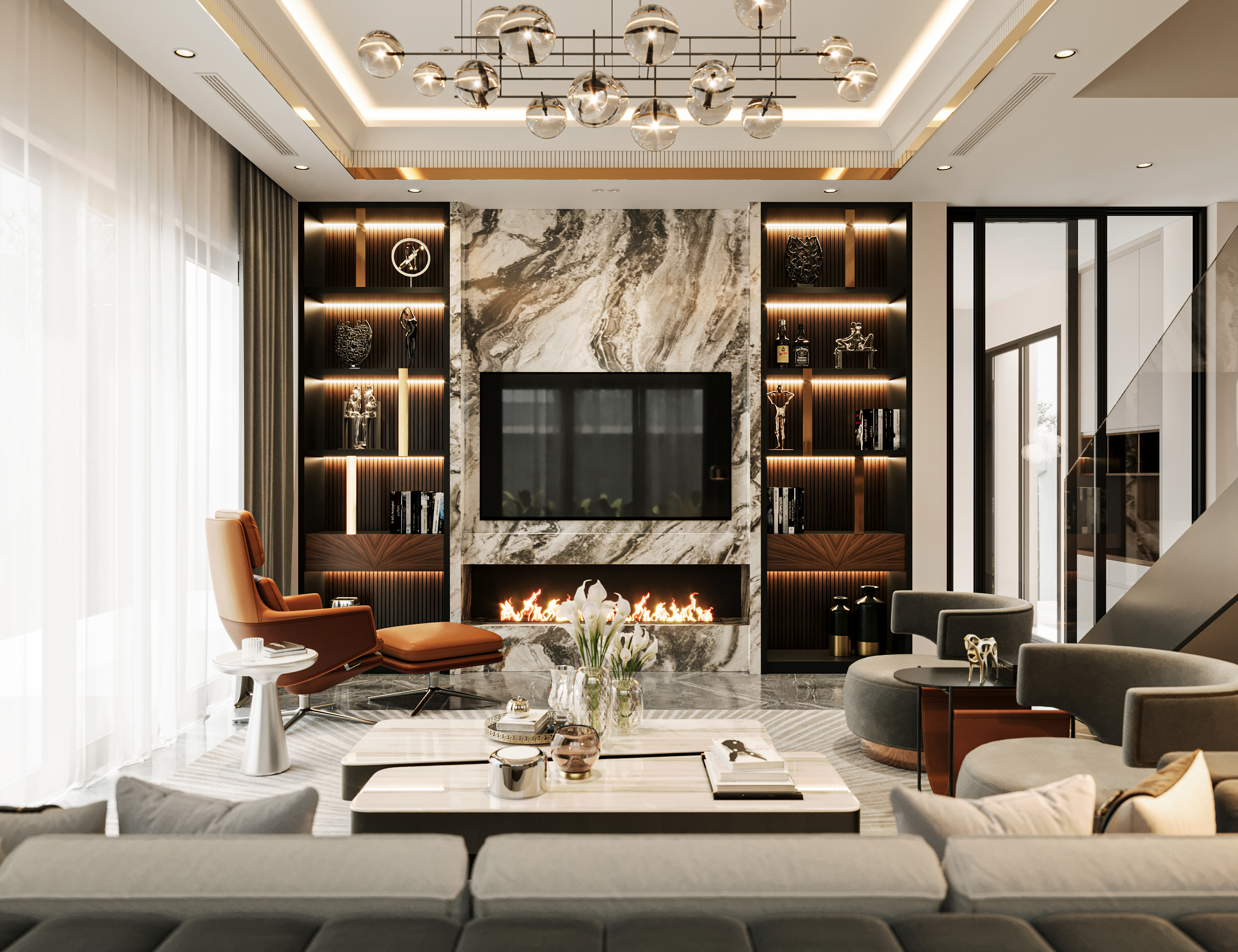 VILLA D · COSTAL CITY 客厅厨房设计丨越南海防丨Quan Xuan-13