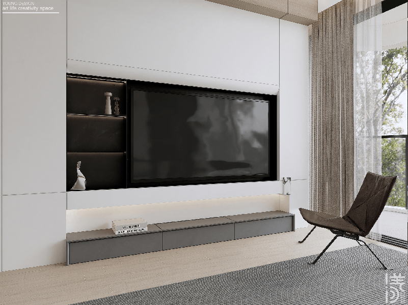 纯白与木色完美平衡,天然肌理邂逅简约线条,诠释意式极简静谧之家丨深圳漾空间设计有限公司-18