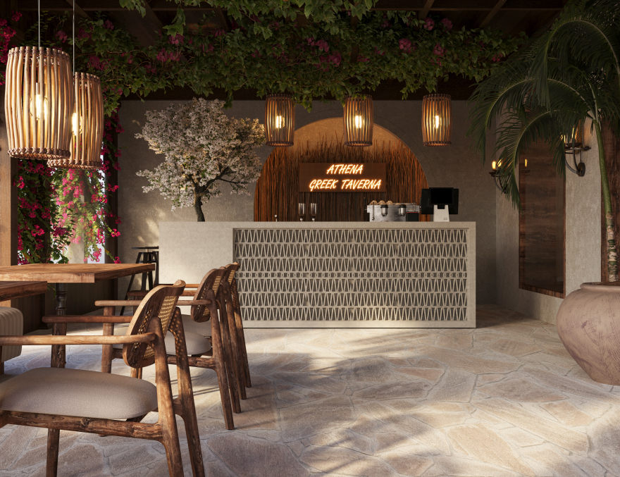 ATHENA GREEK TAVERNA 餐厅设计丨埃及丨GRAFFITI INTERIOR DESIGN-6