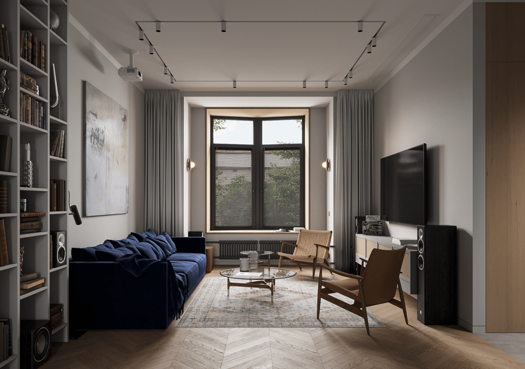 莫斯科 106㎡现代简约家居,融入苏联构成主义风格-7