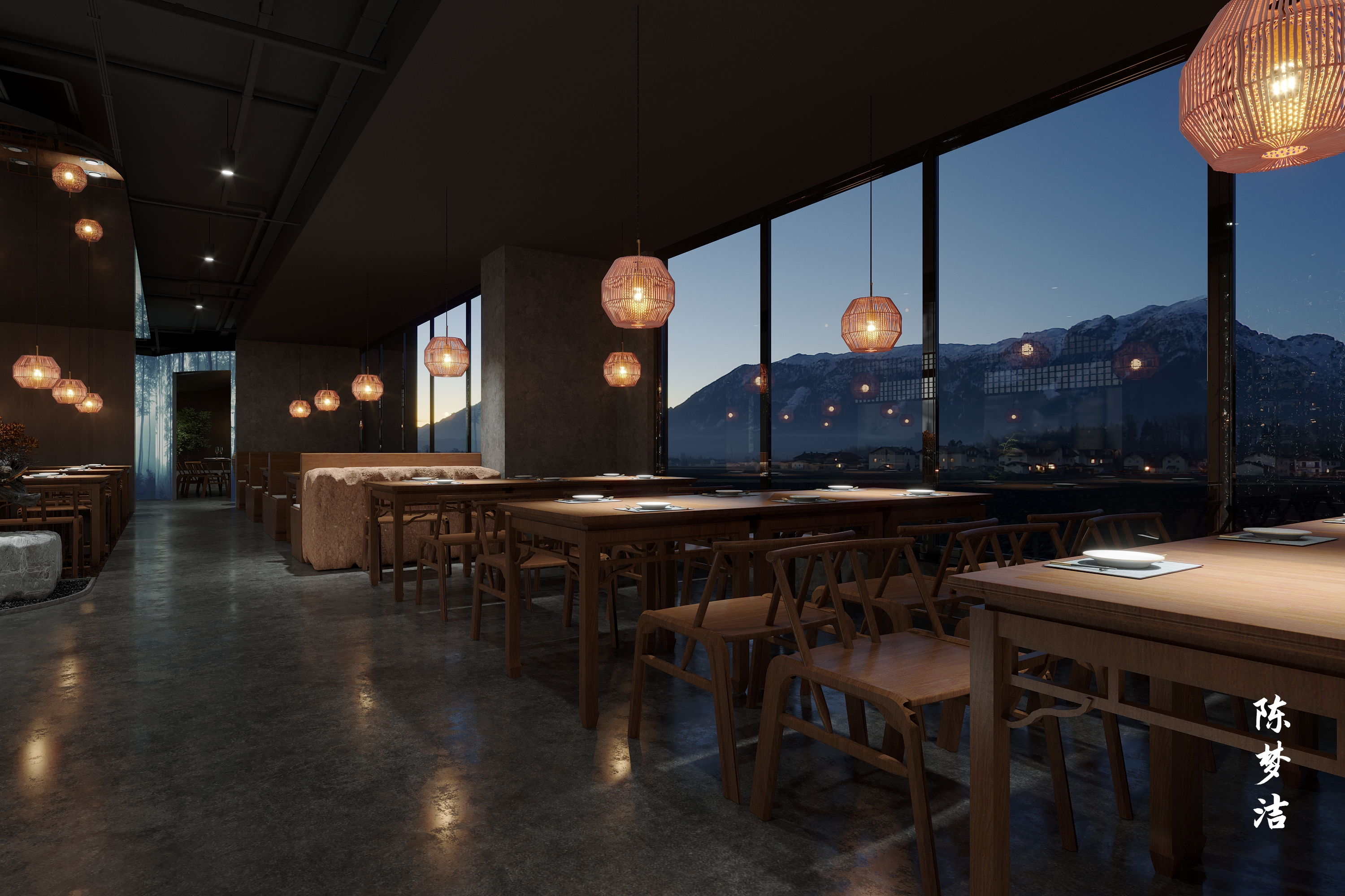 羊先生高端餐厅设计-2