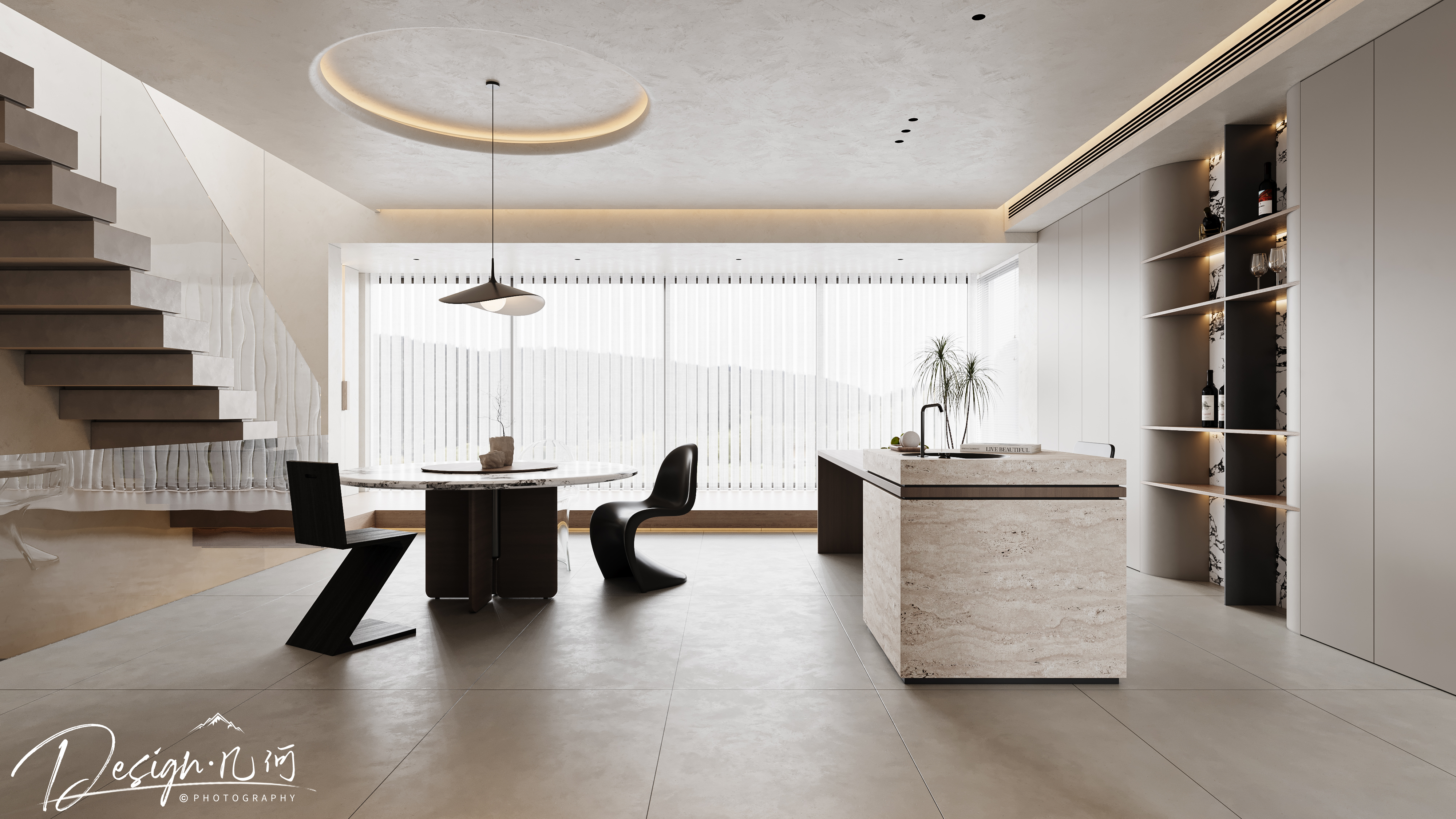 几何空间视觉表现 | 吾悦公馆现代复试客餐厅-2