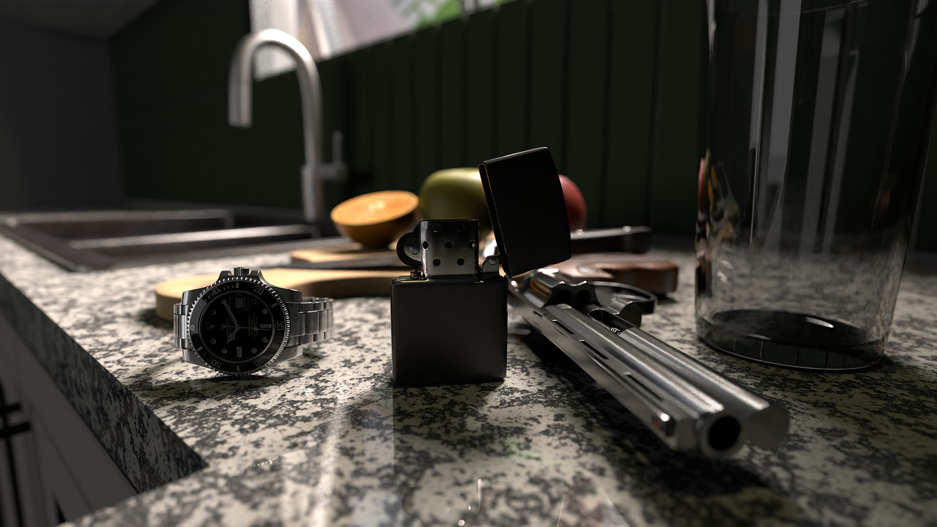 Kitchen scene with mid-modern style-5