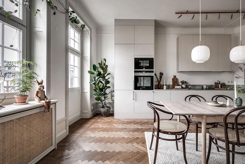 北欧风格公寓的黑色天花板设计-12