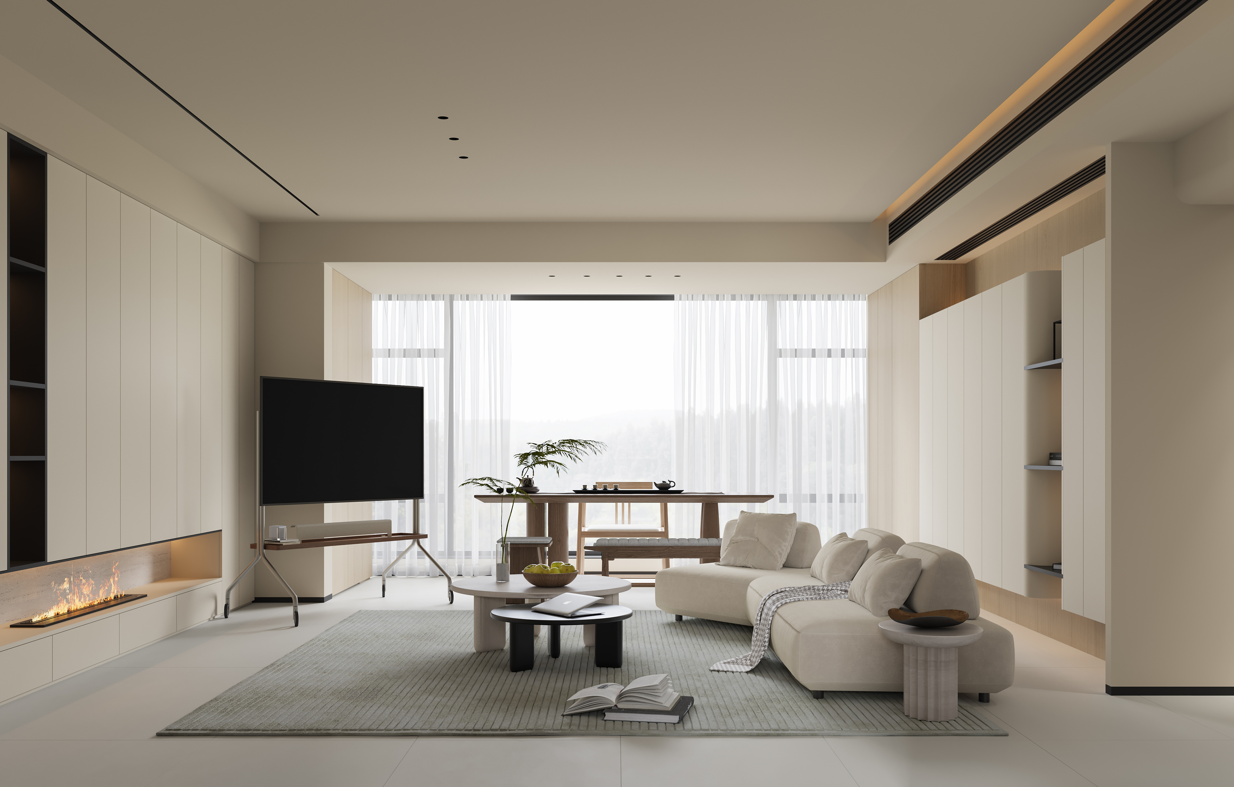 奶油原木客餐厅  家装-4