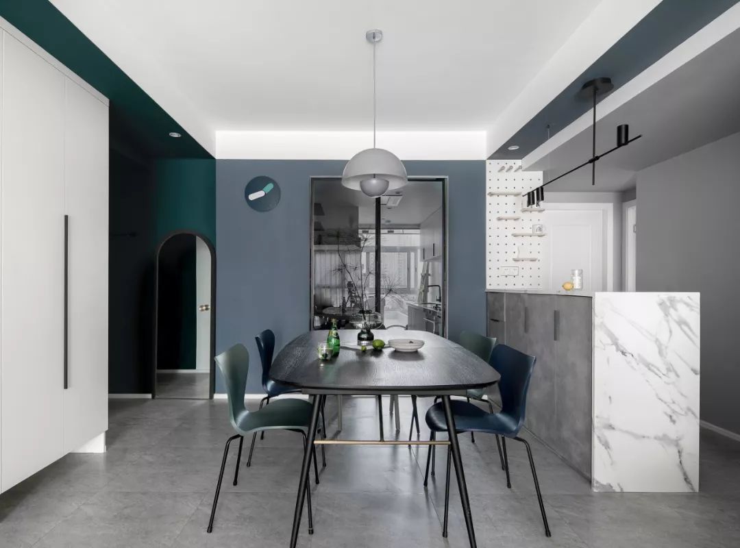 85㎡水电云立方套三双卫,绿色艺术空间的焕新设计-36