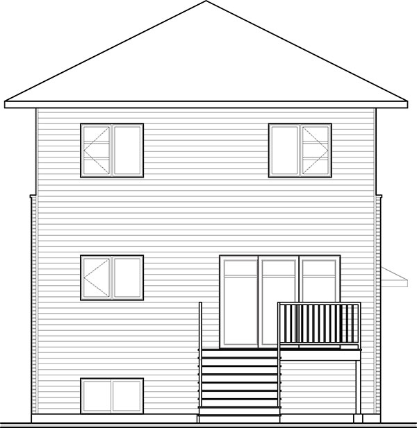 Plan 9542 三卧室现代住宅计划-4