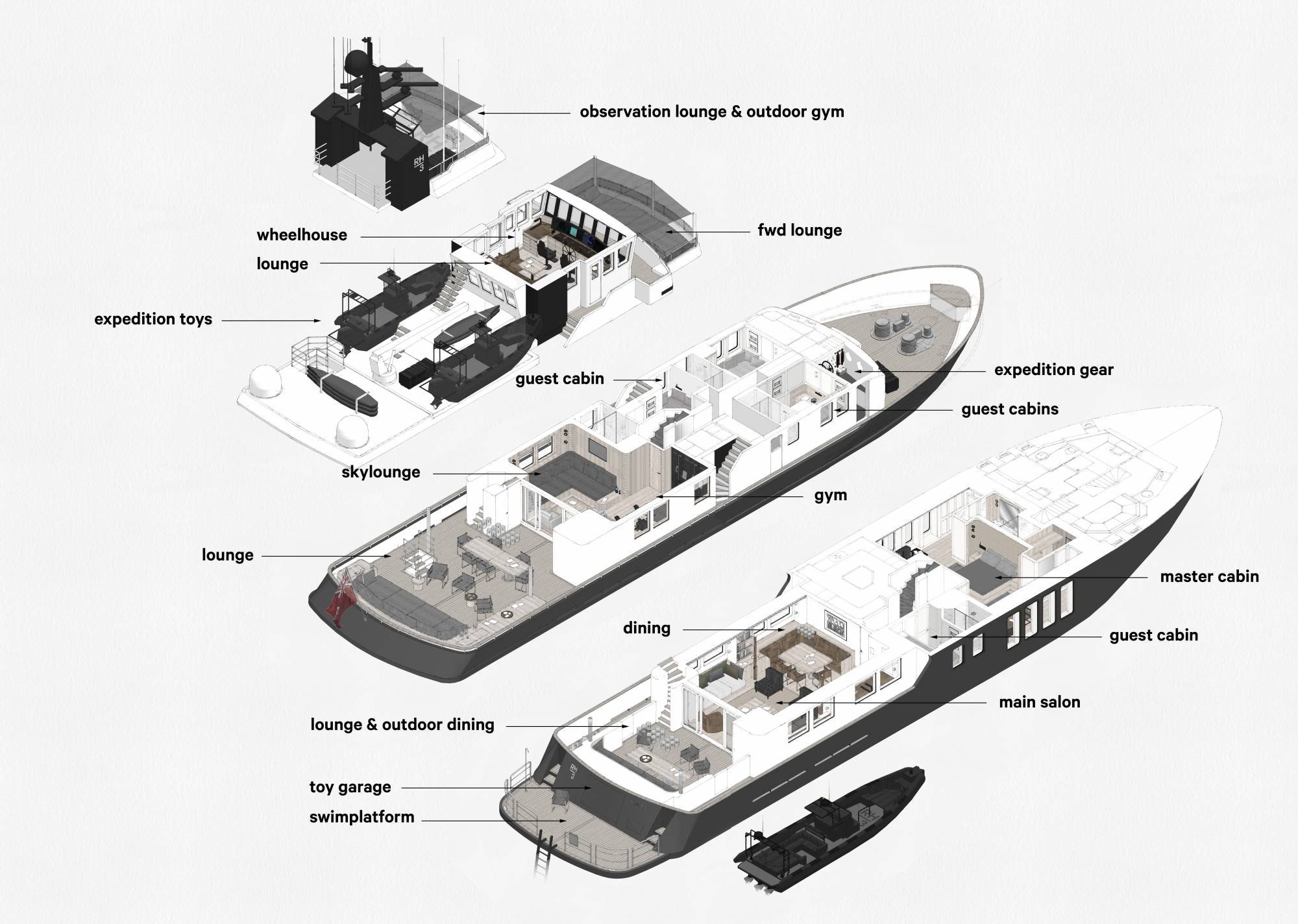 Vincent Van Duysen 打造探险游艇 RH3 的极致舒适与奢华-14