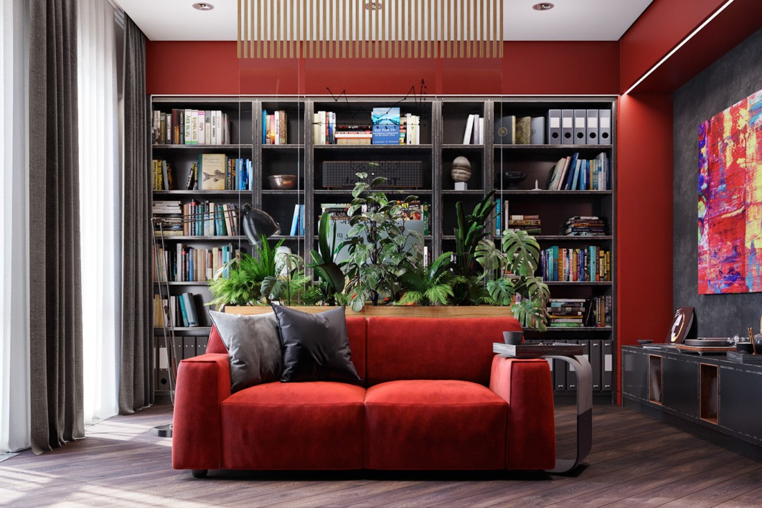 乌克兰 116㎡惊艳红色时尚美宅-36