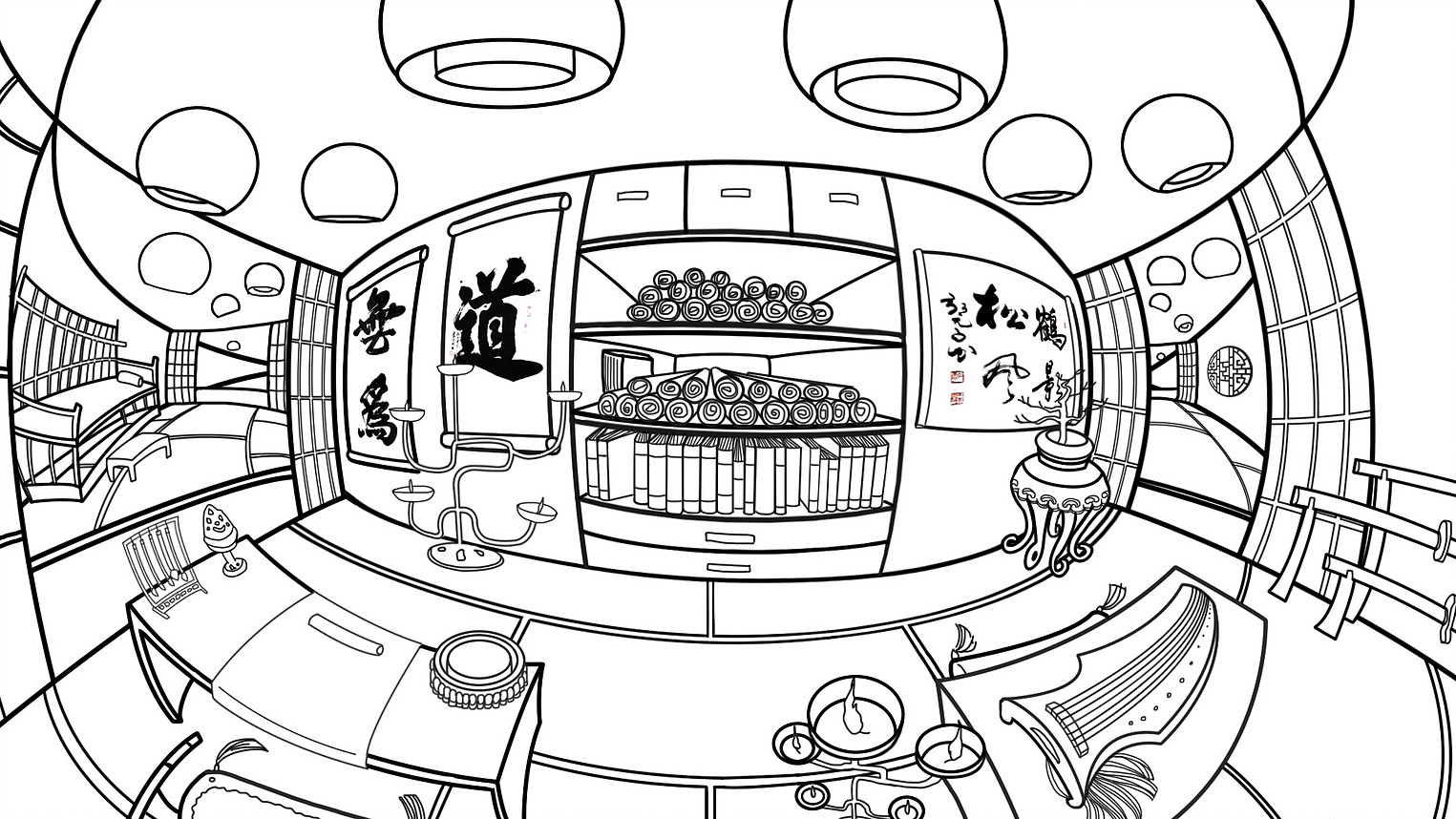 茶社空间设计 | 两点透视与马克笔的完美结合-29