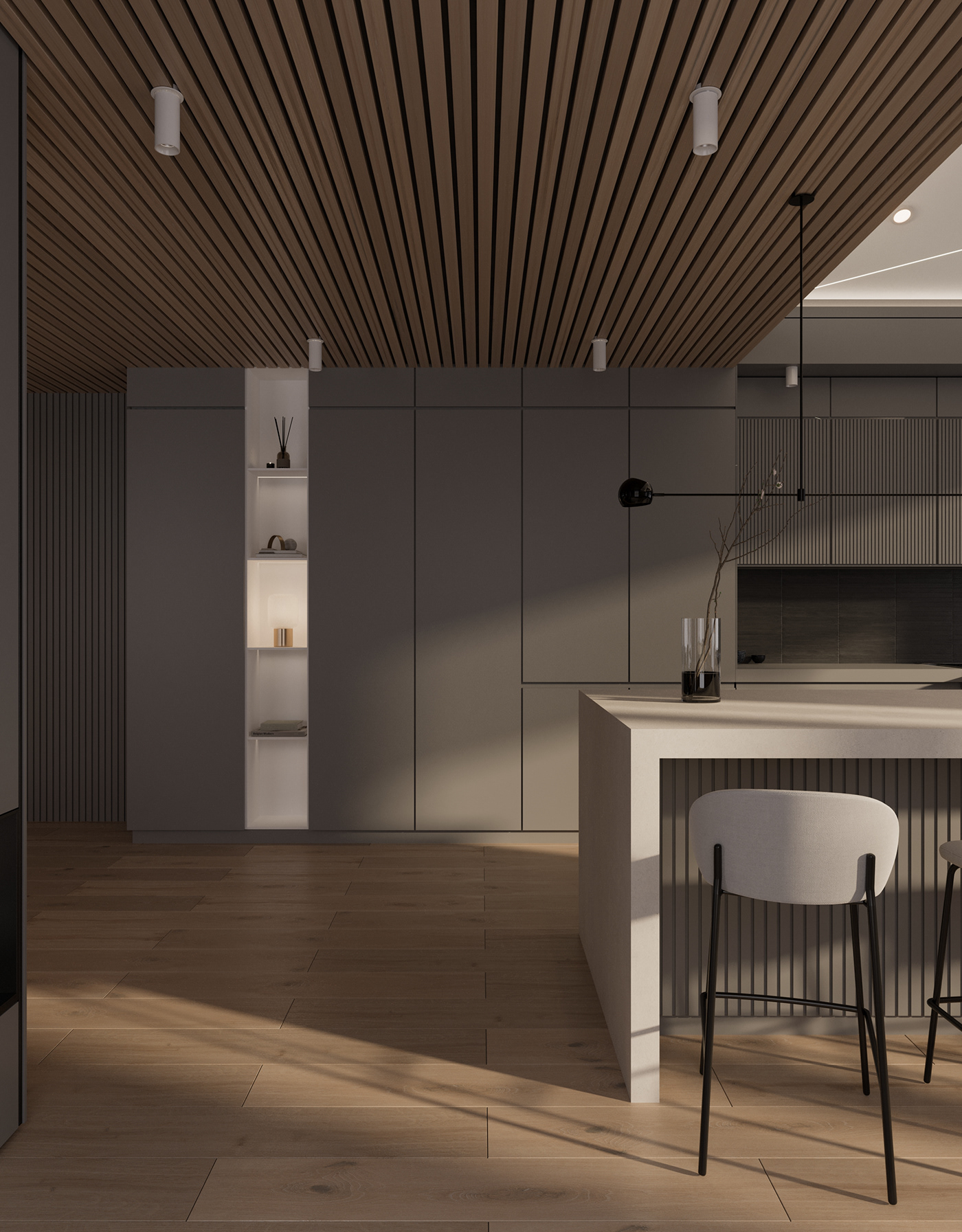 现代原木黑灰空间设计  高级有格调！-6