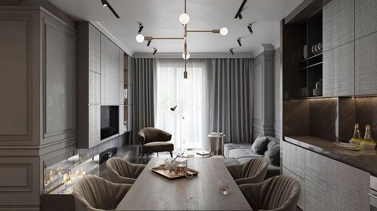 现代简约轻奢风格 | 混搭元素打造高级感大宅-49