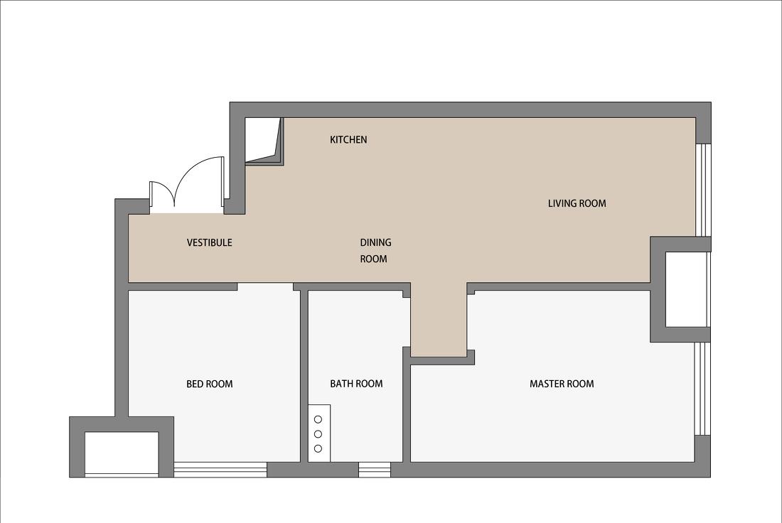 独居女生的奶油色单身公寓-3