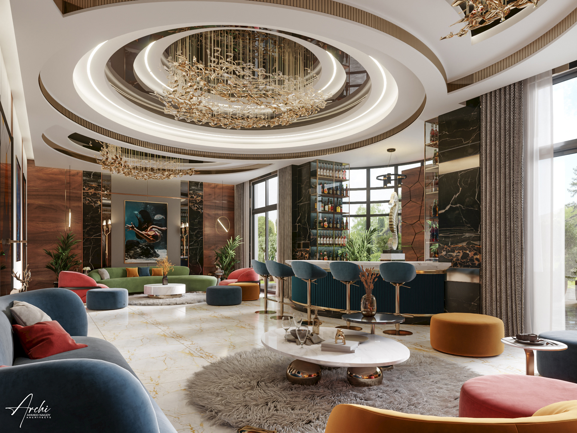 豪华客厅丨阿联酋迪拜丨ARCHI  ARCHITECTS-6