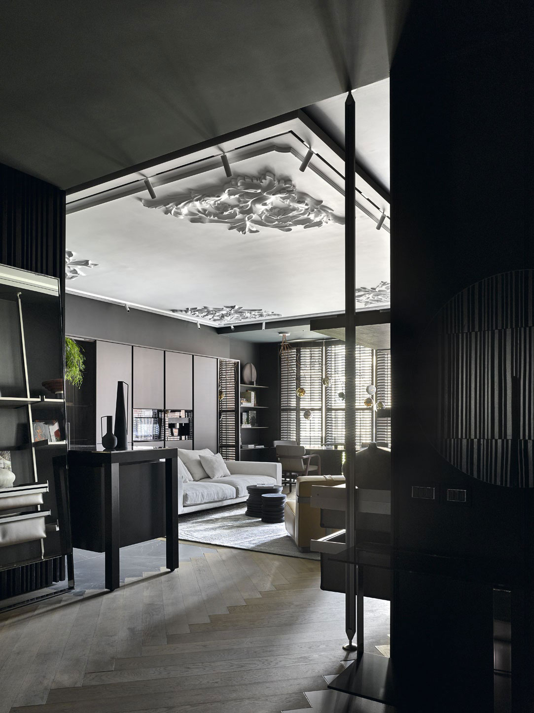 莫斯科 73㎡现代简约公寓 | 暗色调与灰泥的完美融合-8