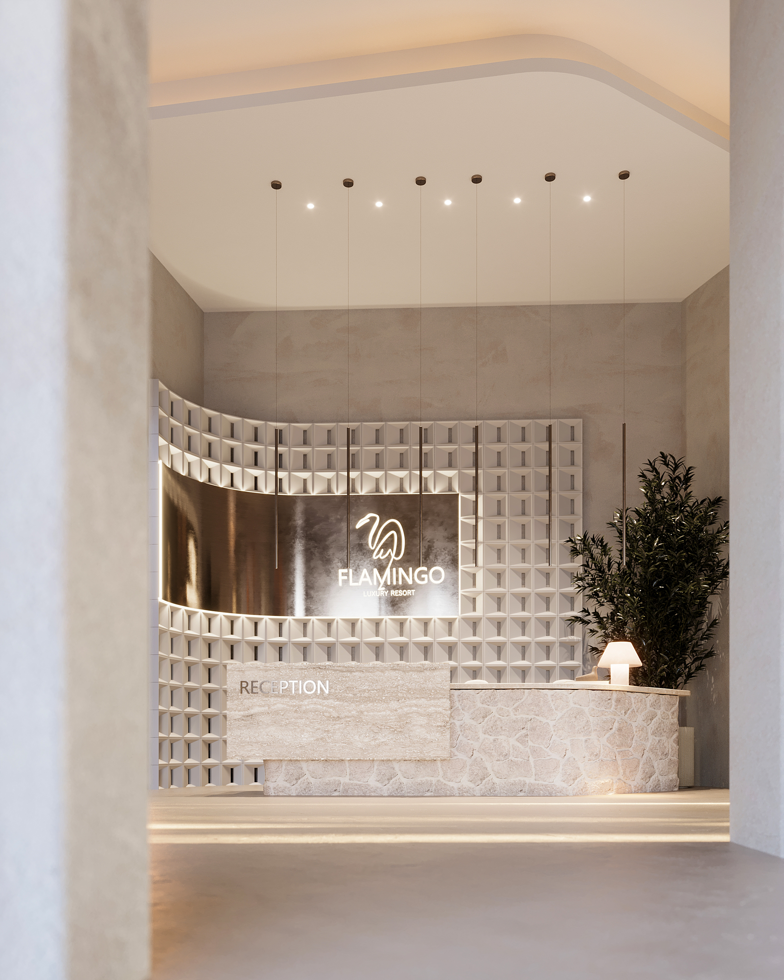 火烈鸟度假村接待厅设计丨埃及丨Mo Ashraf-7