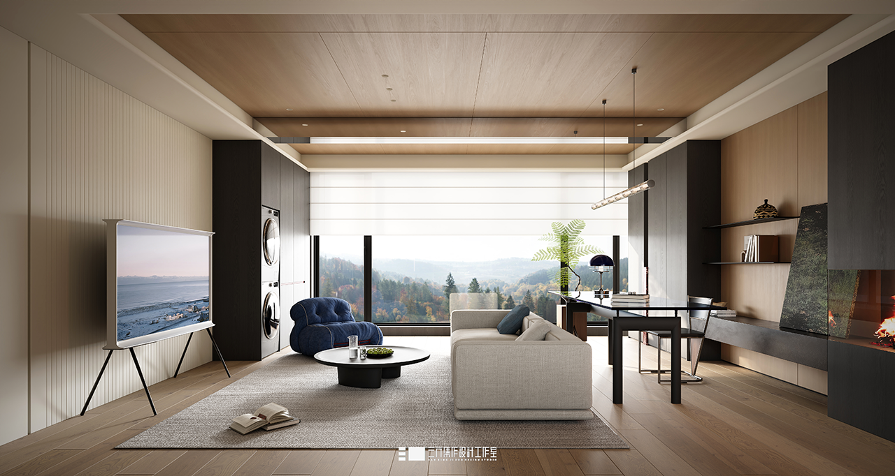 新作  143m² • 黑白木质调,极简明净丨三行集作设计工作室-18