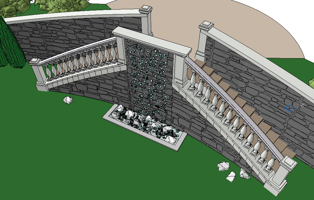 sketches of options for arranging a waterfall-1
