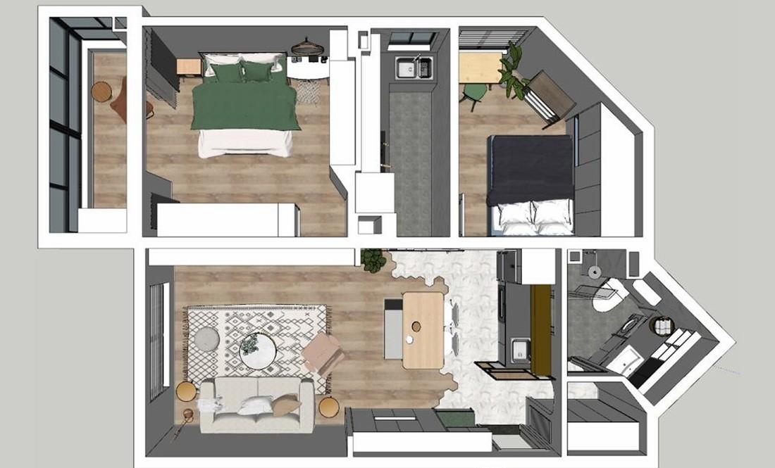 全能格局,珊瑚橘色点缀的玖雅平层设计-8