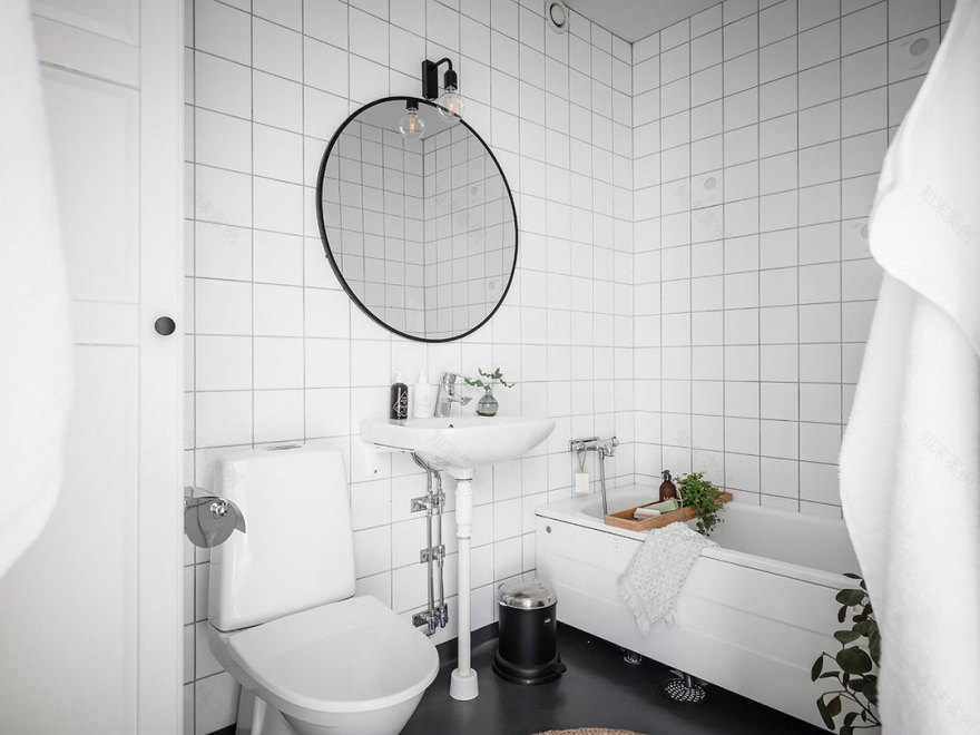 瑞典灰色调公寓,厨房卧室分区设计-42