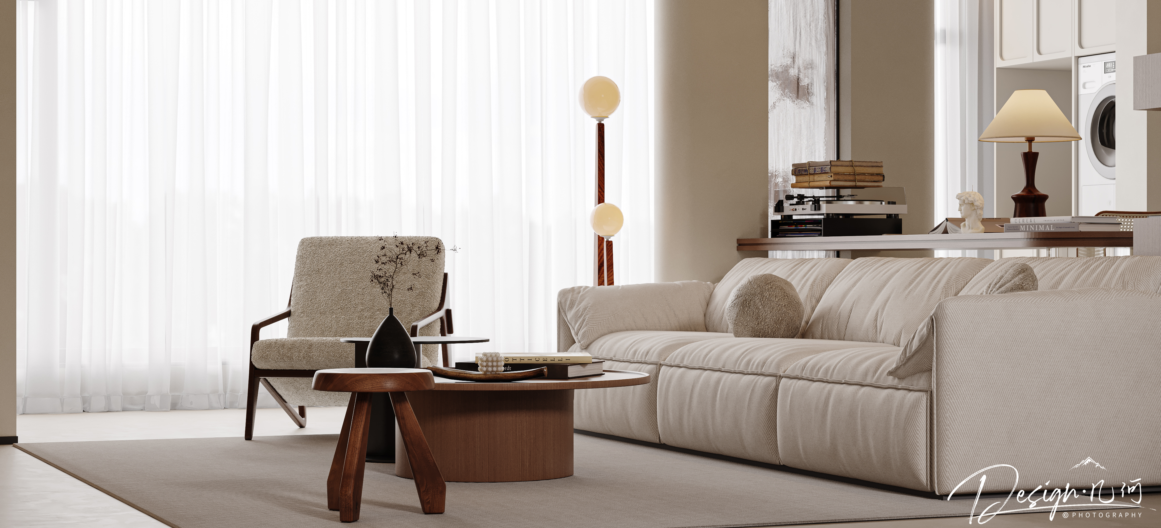 几何空间视觉表现 | 中粮山河甲第现代奶油风客餐厅-8