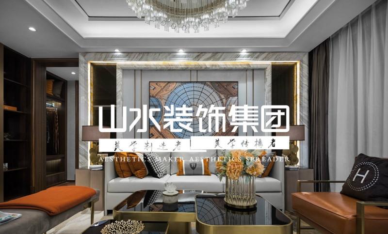 180㎡轻奢大平层,爱马仕橙演绎优雅精致设计-2