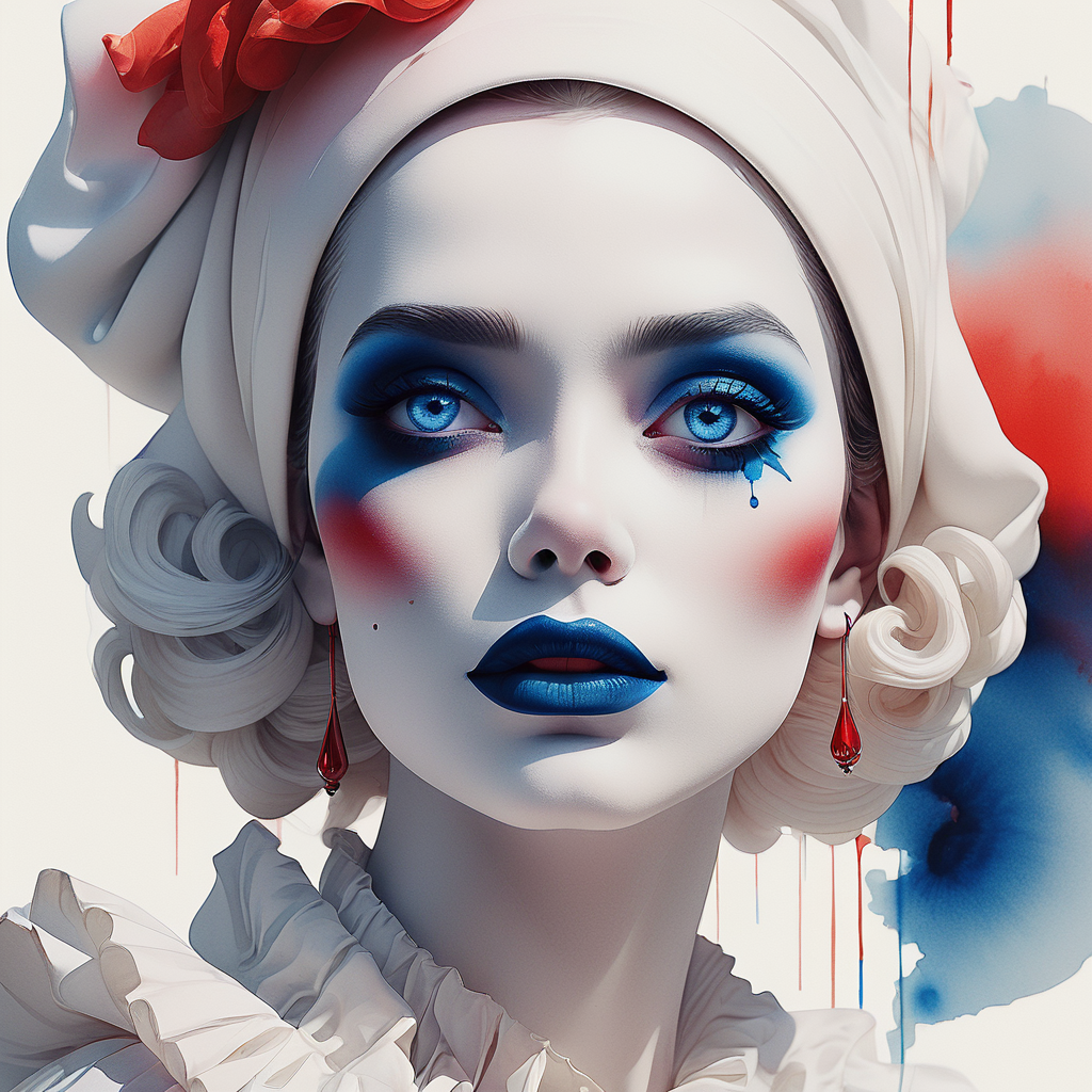 一个女人皮埃罗人工智能艺术丨Öskar Design Öskar-3