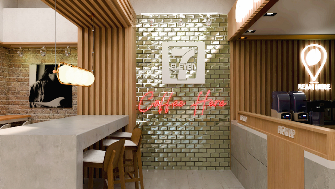 Anastasiya Gushchina丨咖啡店丨711 eleven store design concept-6
