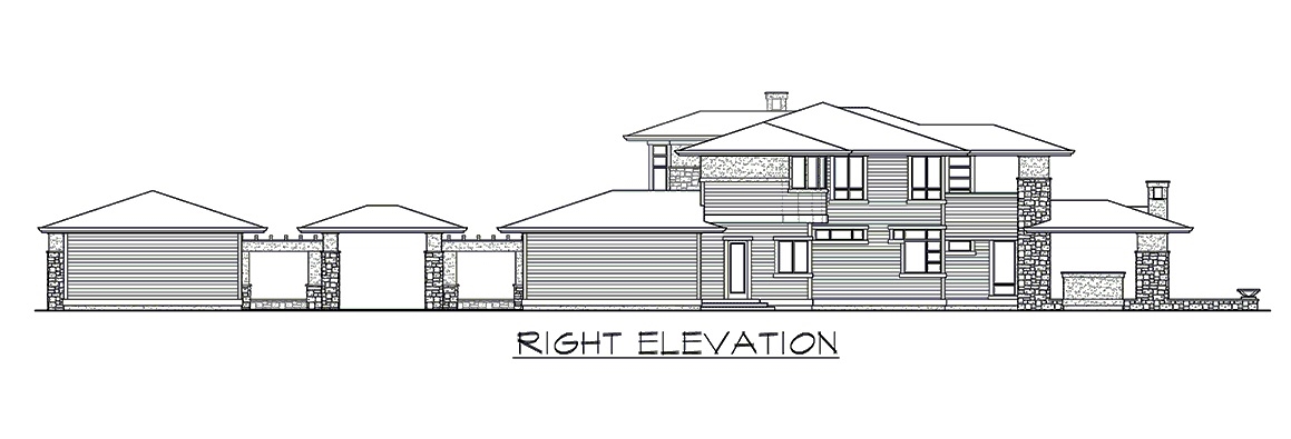 当代三居室房屋计划  方案4458-3