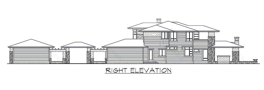 当代三居室房屋计划 方案4458-3