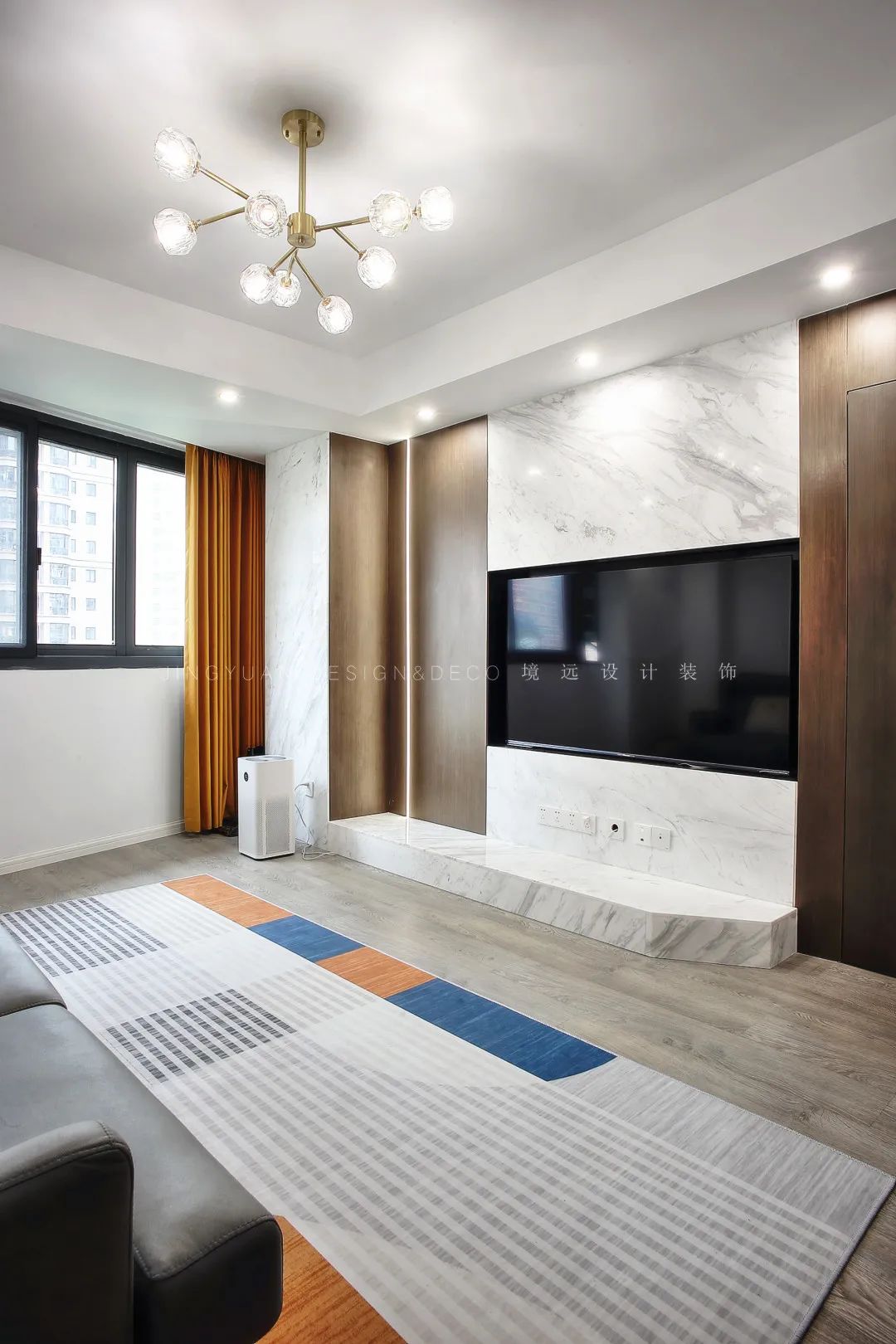 境远装饰 | 90㎡北欧轻奢婚房,冷色都市风设计-29