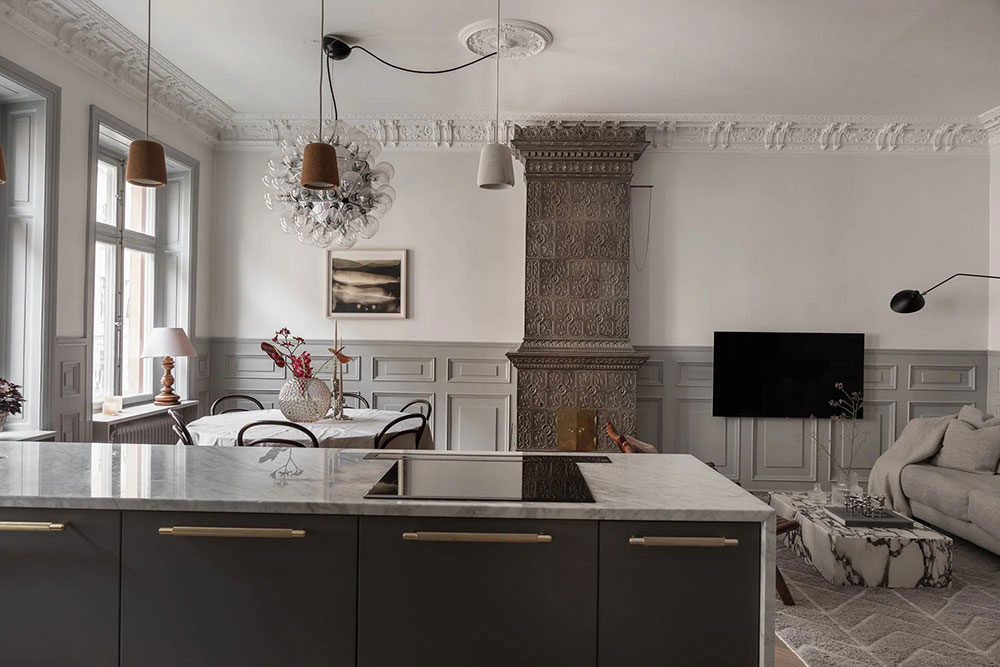 斯德哥尔摩现代古典风公寓设计-7