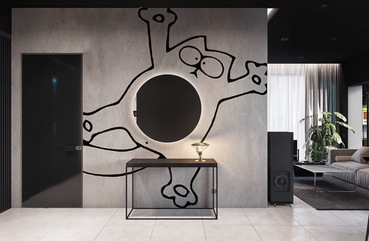 67平米--极简黑白空间-3