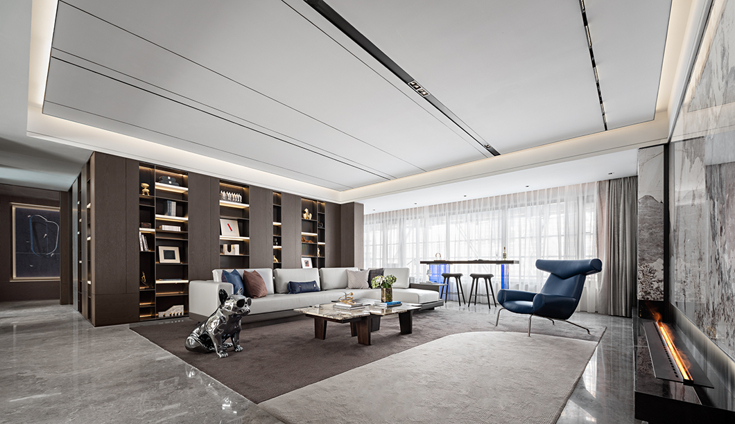 蓝调大平层 · 现代艺术与生活的完美融合丨中国台州丨壹新设计,恩嘉设计-14