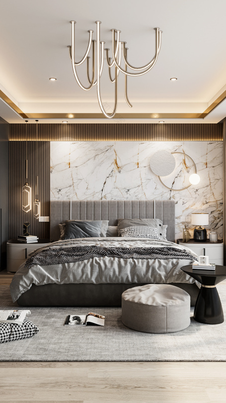 合景映月台493㎡现代风装修,黑白灰的绝美对撞-19