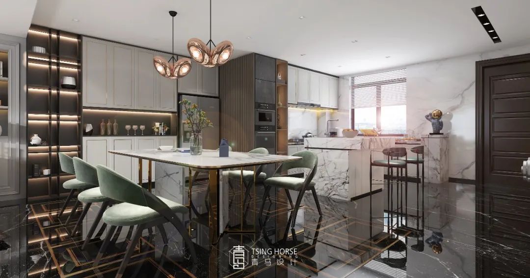 御河上院轻奢格调 | 王清玉 400㎡联排下叠设计-122