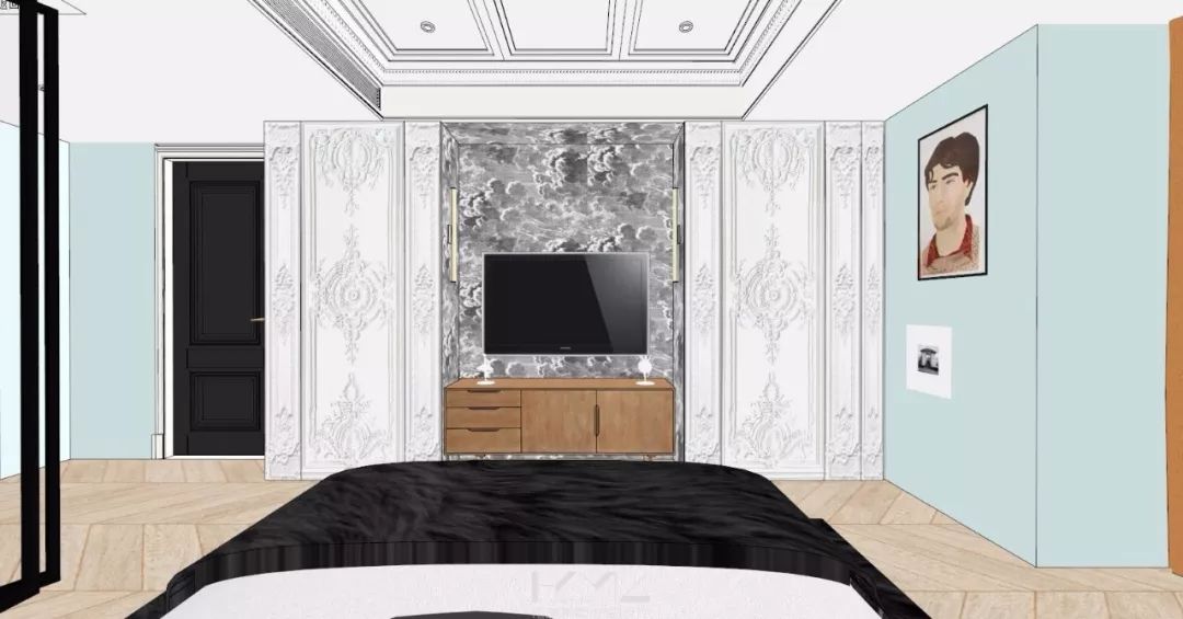 南京现代混搭风格客厅,360°旋转电视架酷炫登场-53