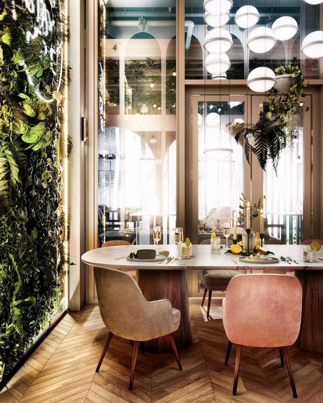 现代餐饮空间 粉色调少女心满满-7