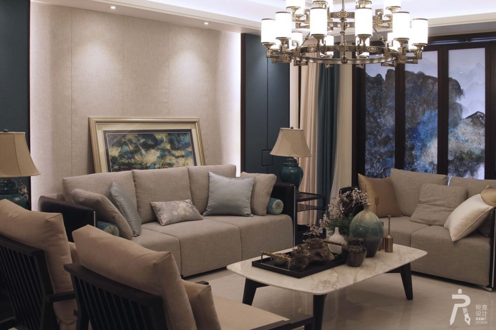 西安锐意设计-- 现代中式紫薇•永和坊 230㎡大宅-5