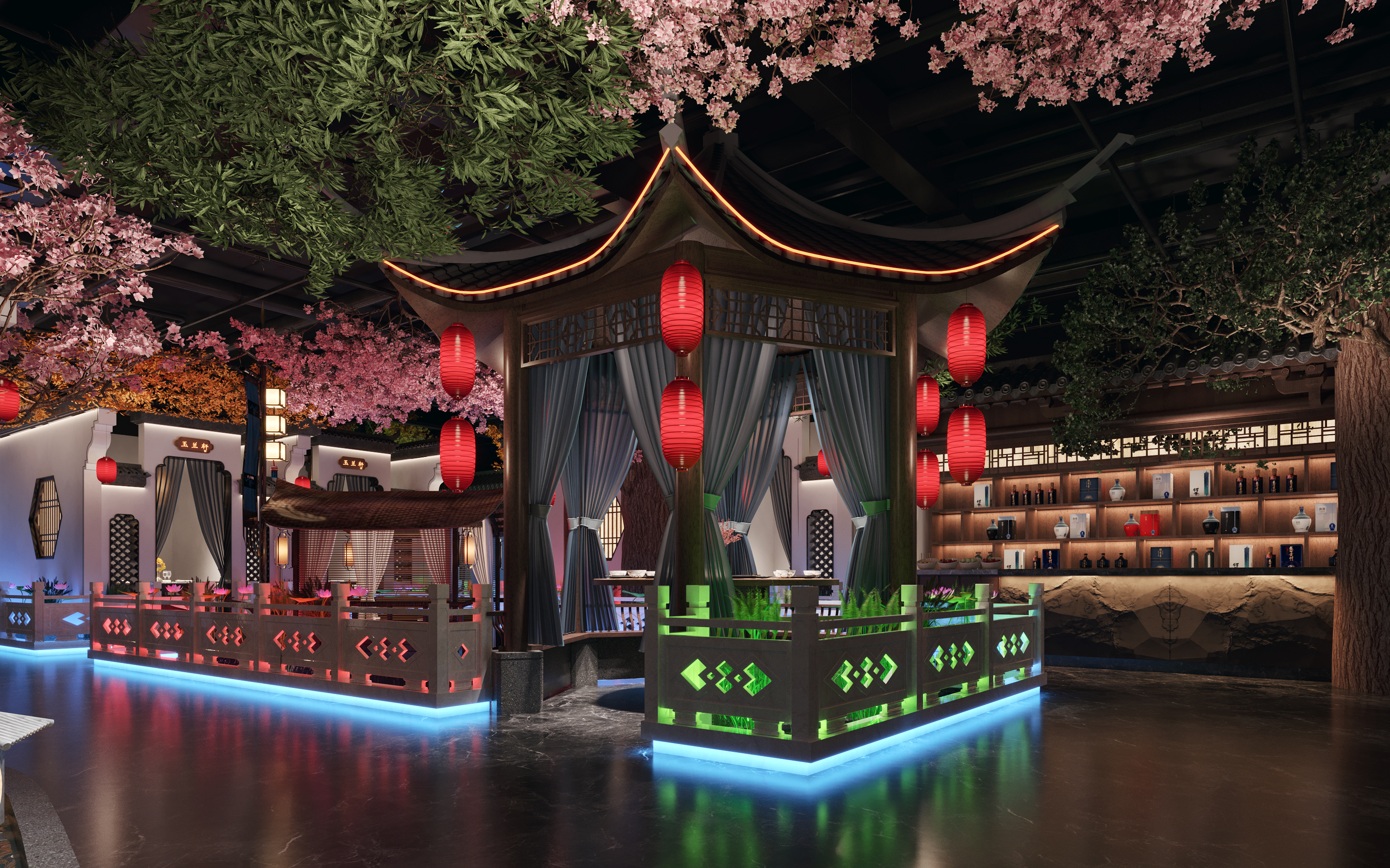 中餐厅效果图-Chinese Restaurant Renderings-5