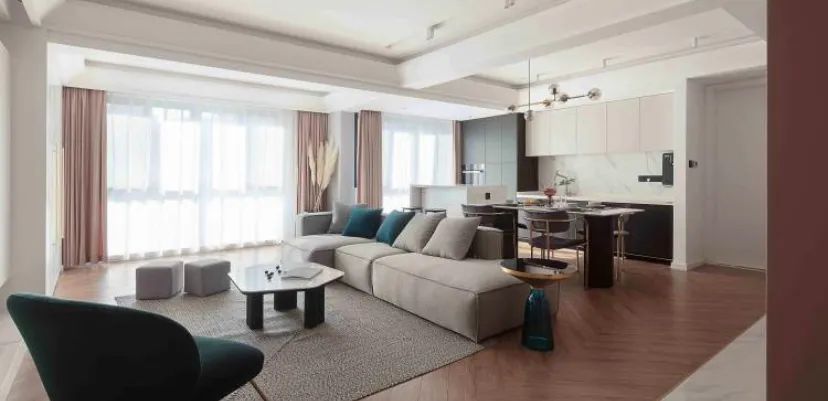 120㎡粉色控家，客餐厅++ 西厨一体化，温馨又高级-34