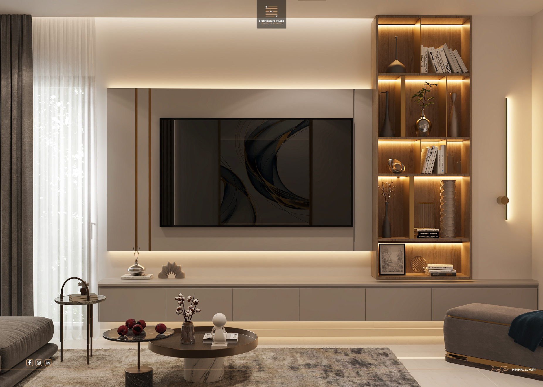 Modern Living room with Cozy Entrance-4