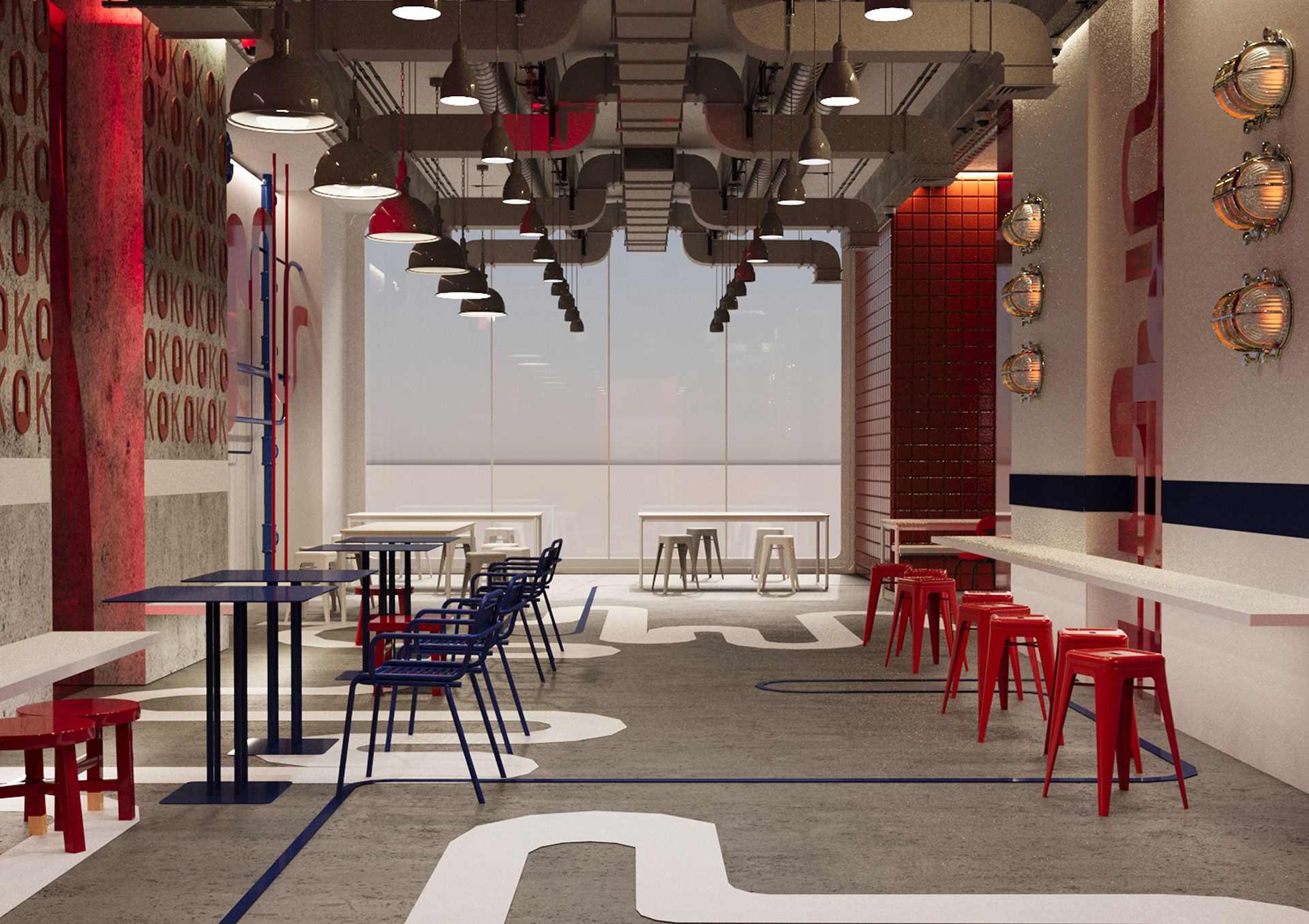 学习设计项目·咖啡馆“КОК”室内设计-4