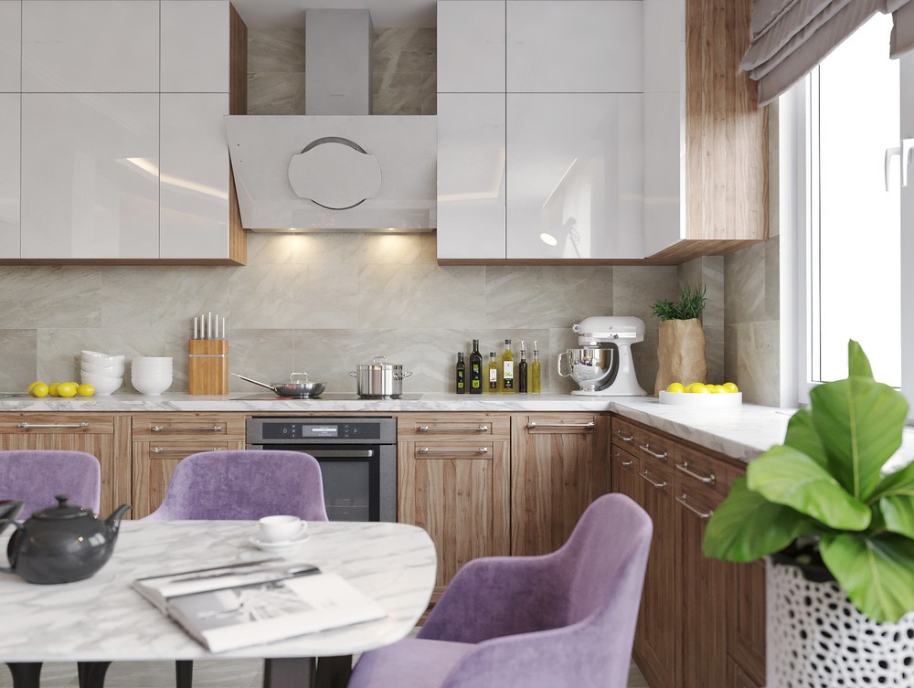 27㎡客厅,厨房和餐厅一体化空间设计丨设计师 Евгений Глазов-17