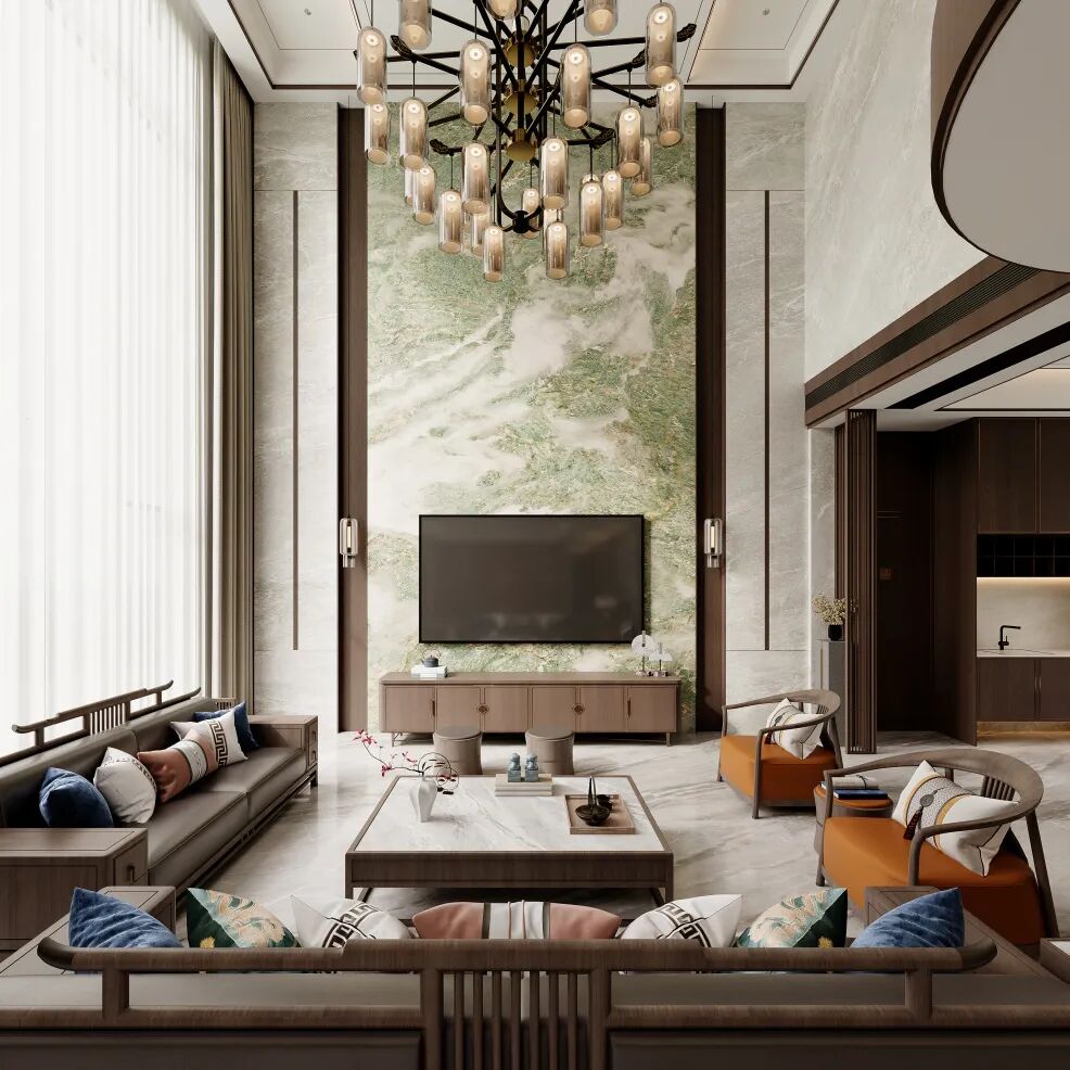 660㎡新中式别墅 牛石丨中国湖南丨纵向·空间设计-7