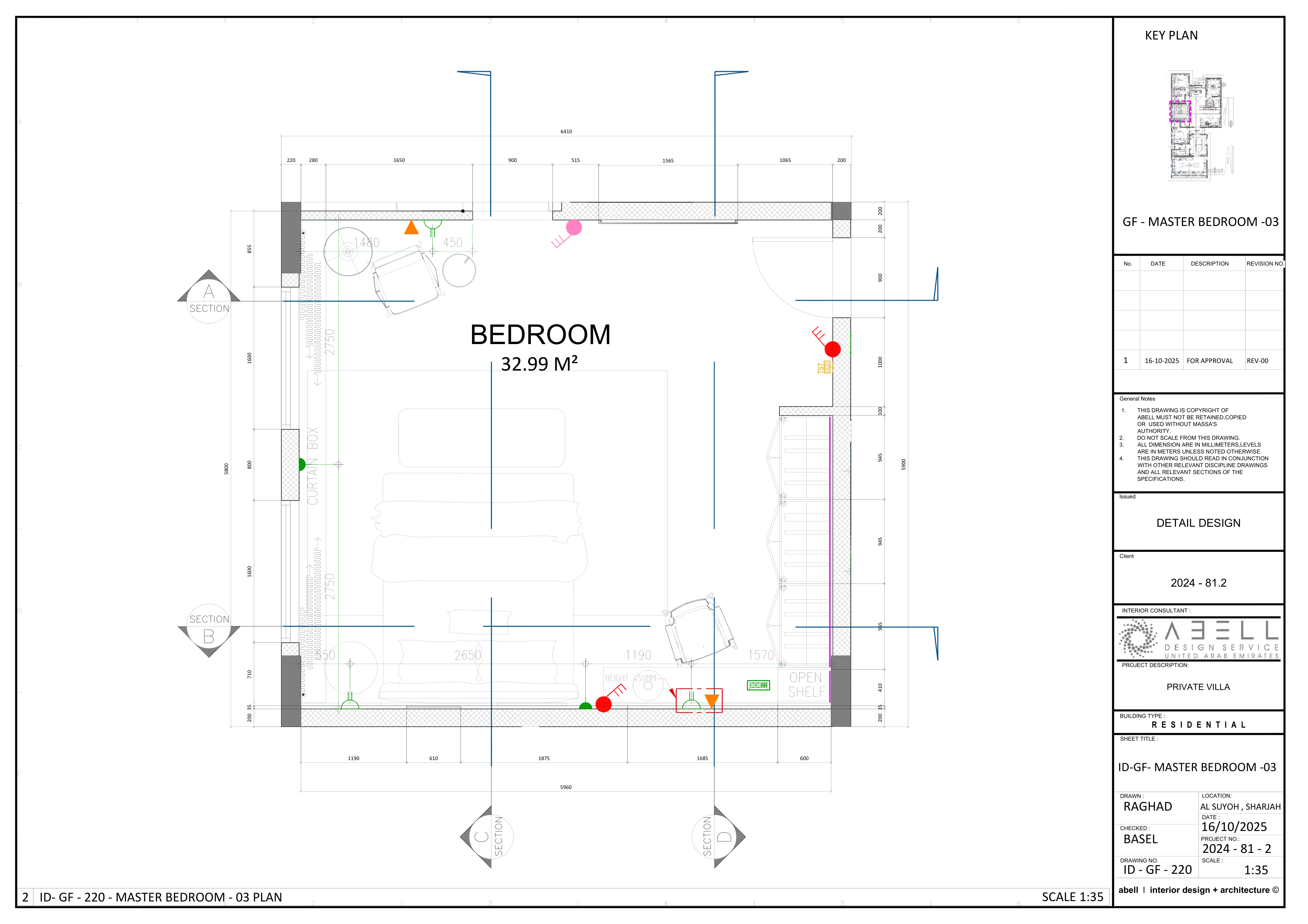 Residential Villa - Master bedroom ID Drawings-1