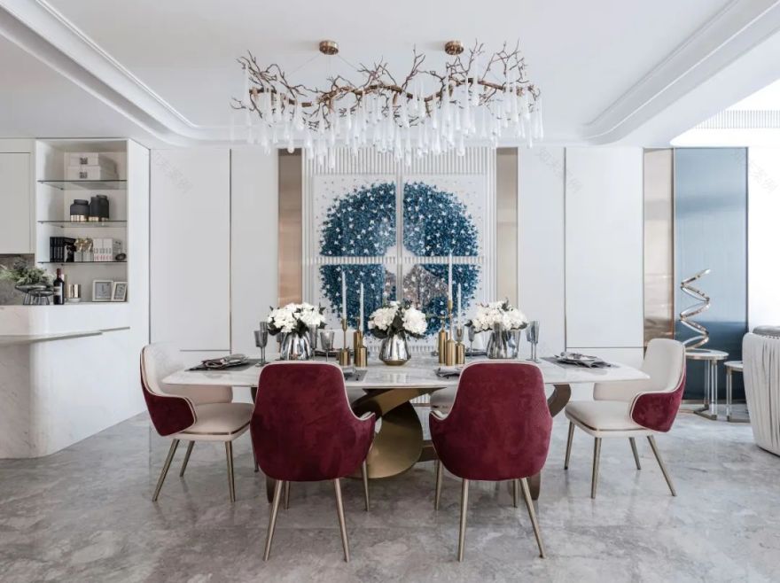 云麓公馆 | 法式柔美,450㎡别墅的曲线魅力-14