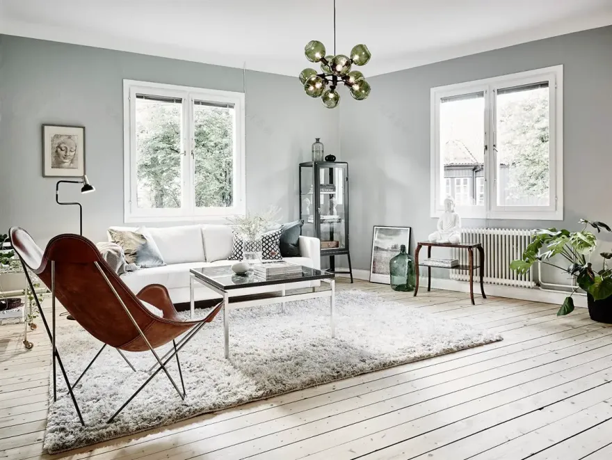 瑞典 88m²公寓 | 灰蓝交融的温馨 Scandinavian 风-4