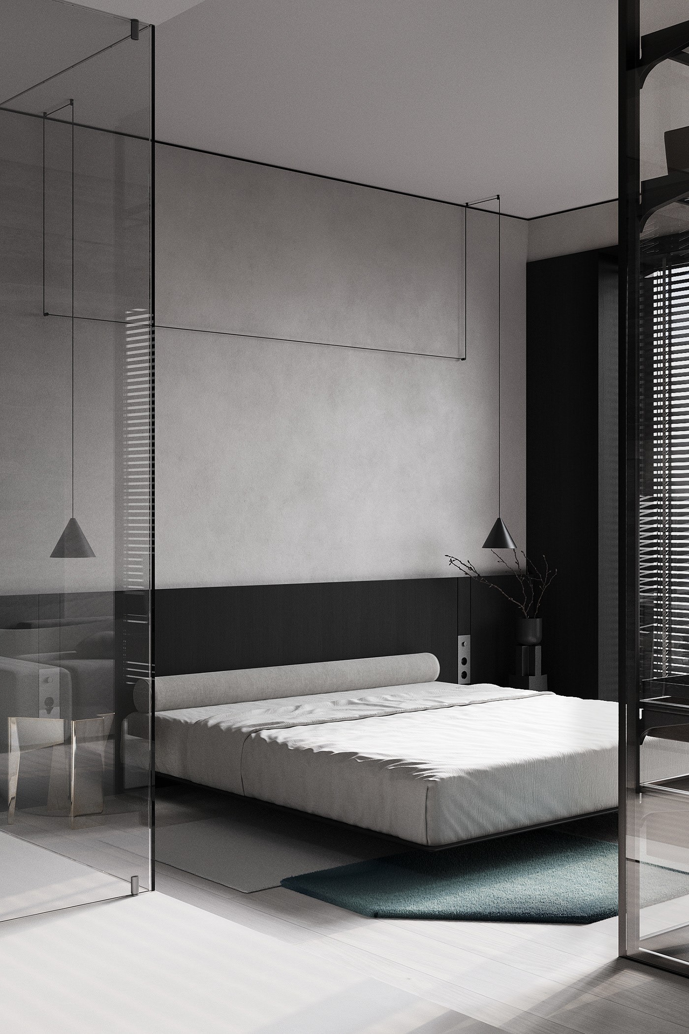 黑灰调子，极致简约空间！-15