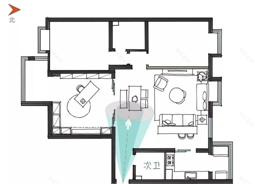 陆离设计师打造开放式平层空间,卧室变吧台书房-34
